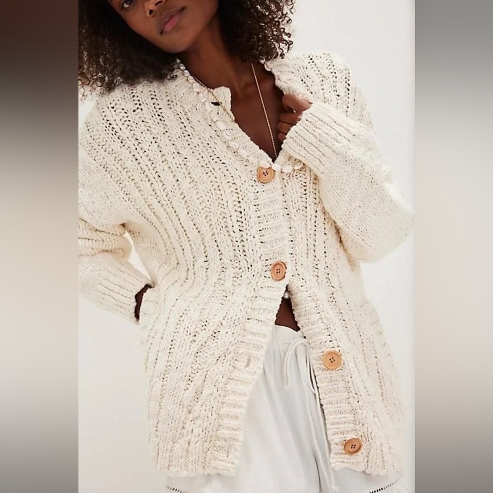 NWT FREE PEOPLE Raye Cardigan - Gardenia $198 MSRP